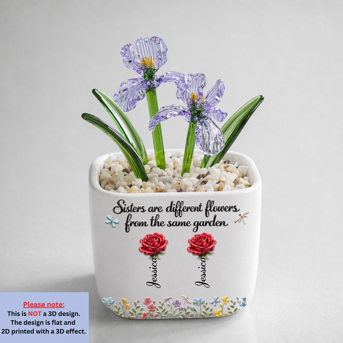 Sisters Are Different Flowers - Personalized Glass Birth Month Flower