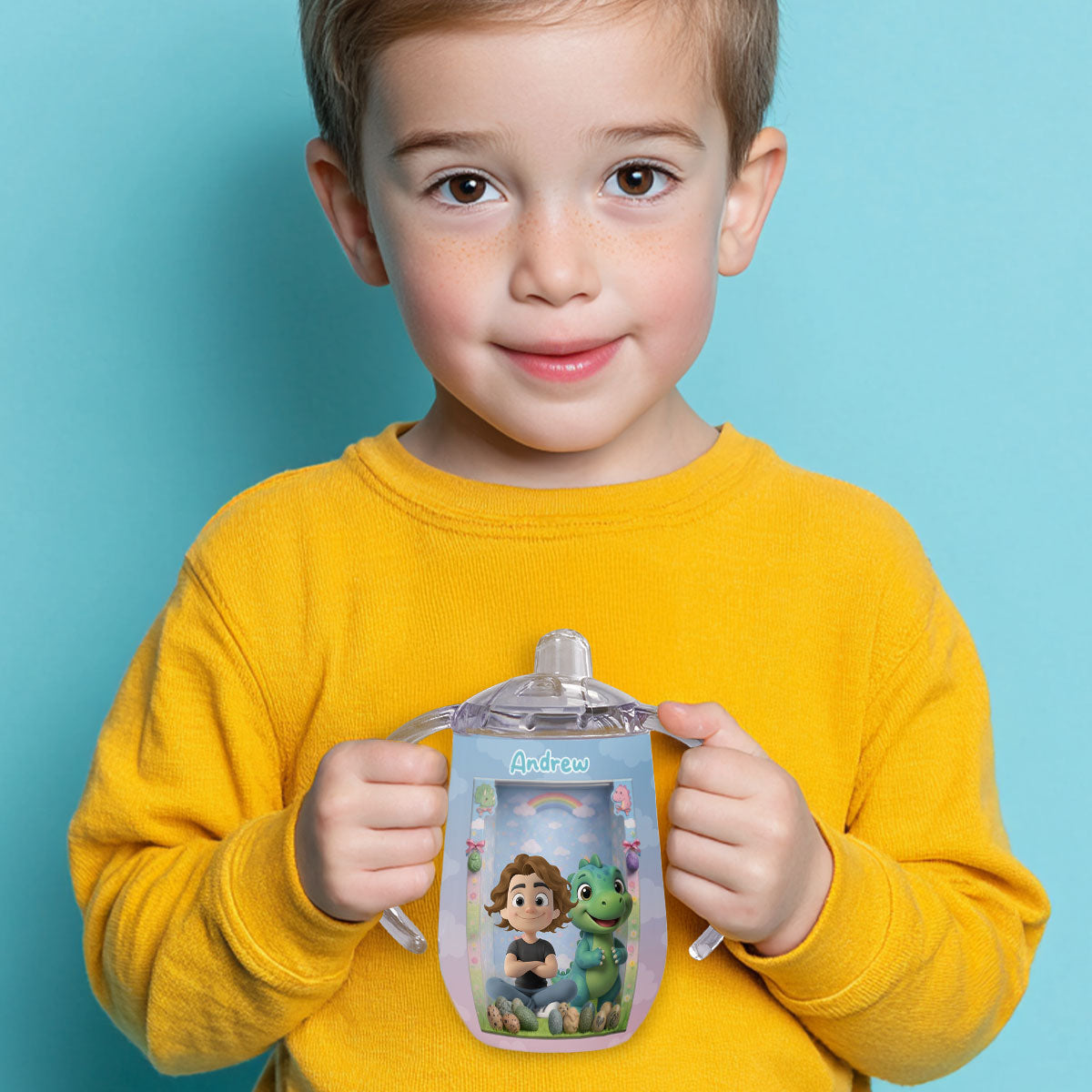 Baby And Bear - Personalized Sippy Cup With Handles