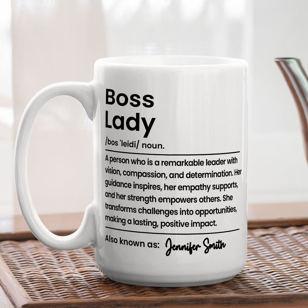Custom Coworker, Christmas & Birthday Team Appreciation Gift • Boss Lady - Personalized Coffee Mug
