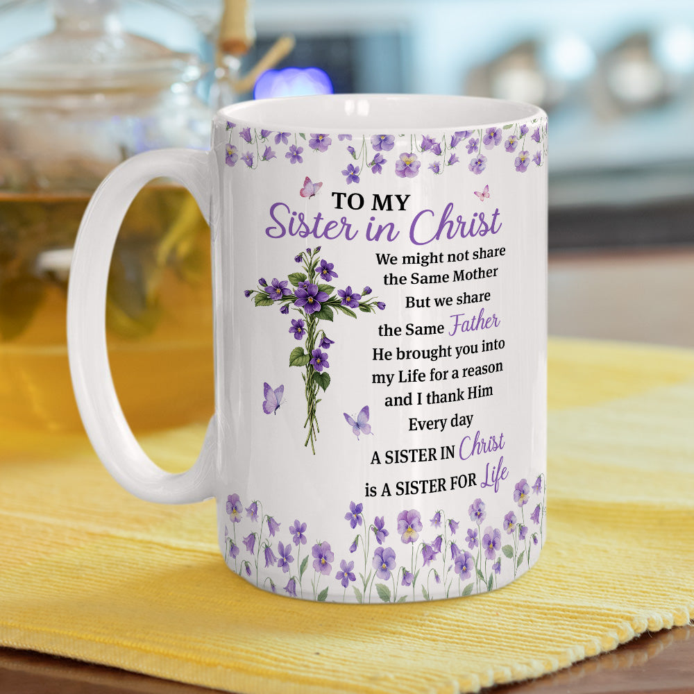 Custom Christmas & Birthday Gift For Sister • Blessed With A Sister In Christ - Personalized Coffee Mug