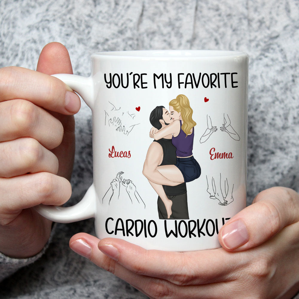 Custom Anniversary Keepsake Gifts For Couple • My Favorite Cardio Version 2 - Personalized Coffee Mug