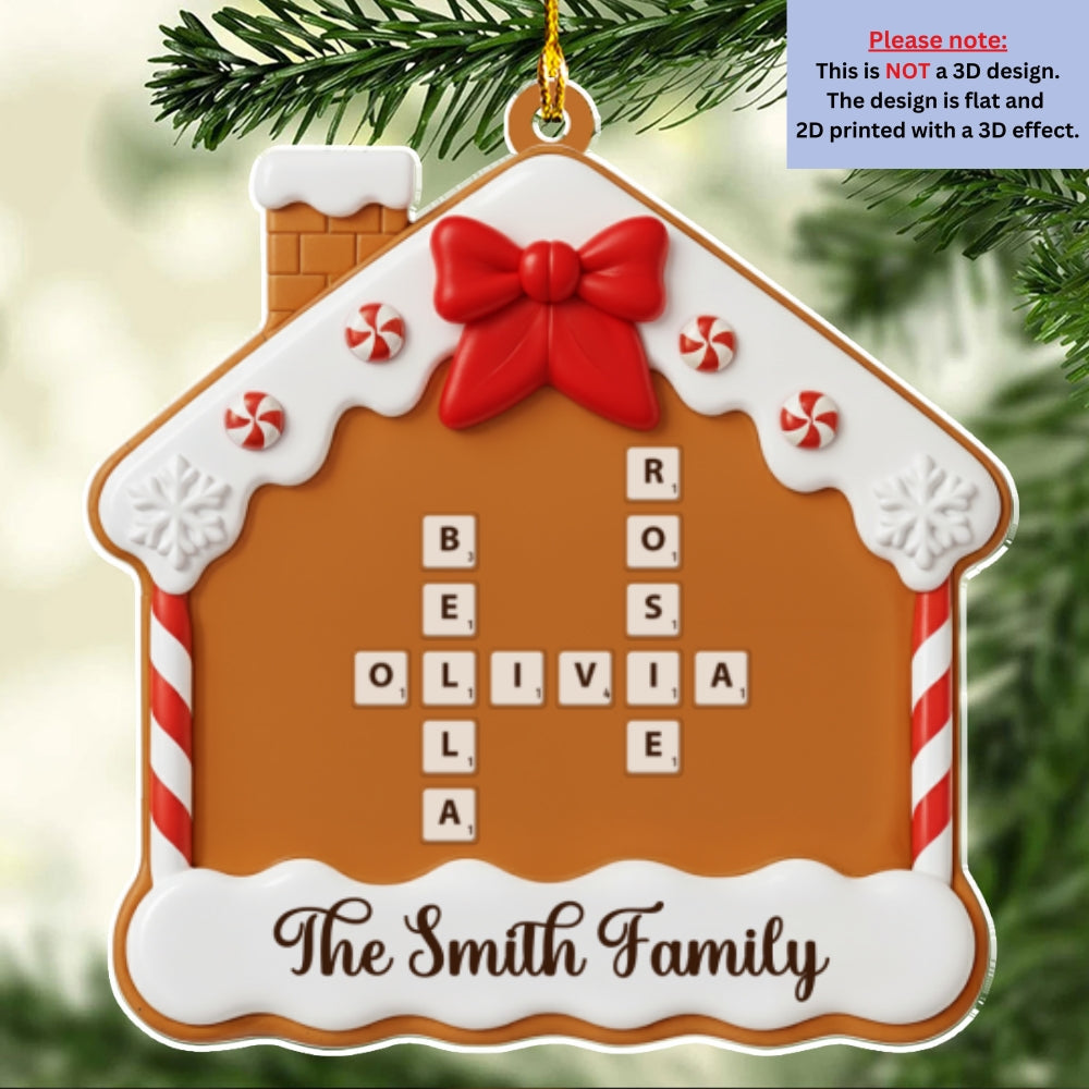 Custom Family Ornament, Christmas Gift for Family Members •  Home Sweet Cake - Personalized Acrylic Ornament