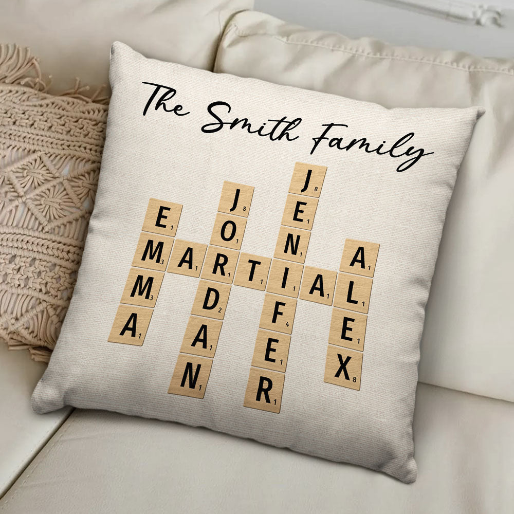 Family Name Crossword - Personalized Throw Pillow