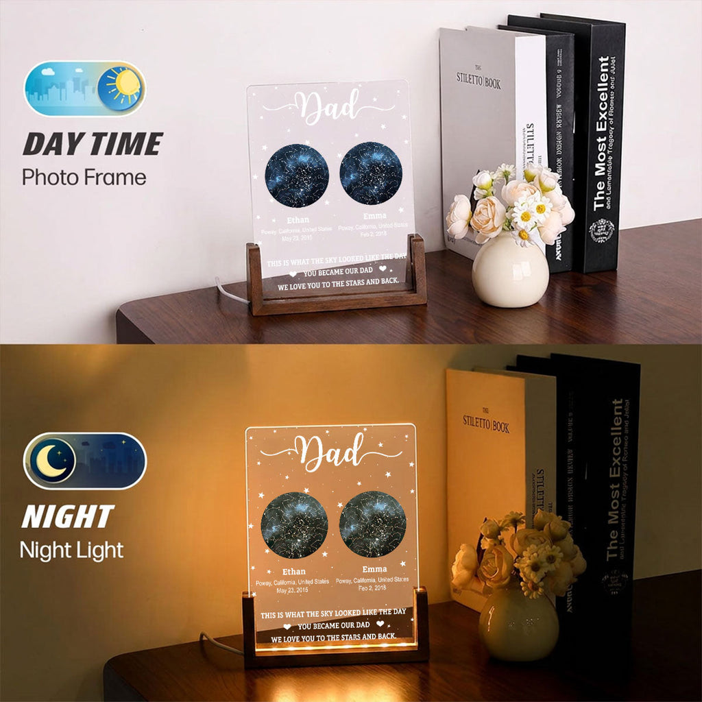 Custom Anniversary, Wedding, Christmas Gift For Husband, Him• The Sky Looked Like - Personalized Night Light