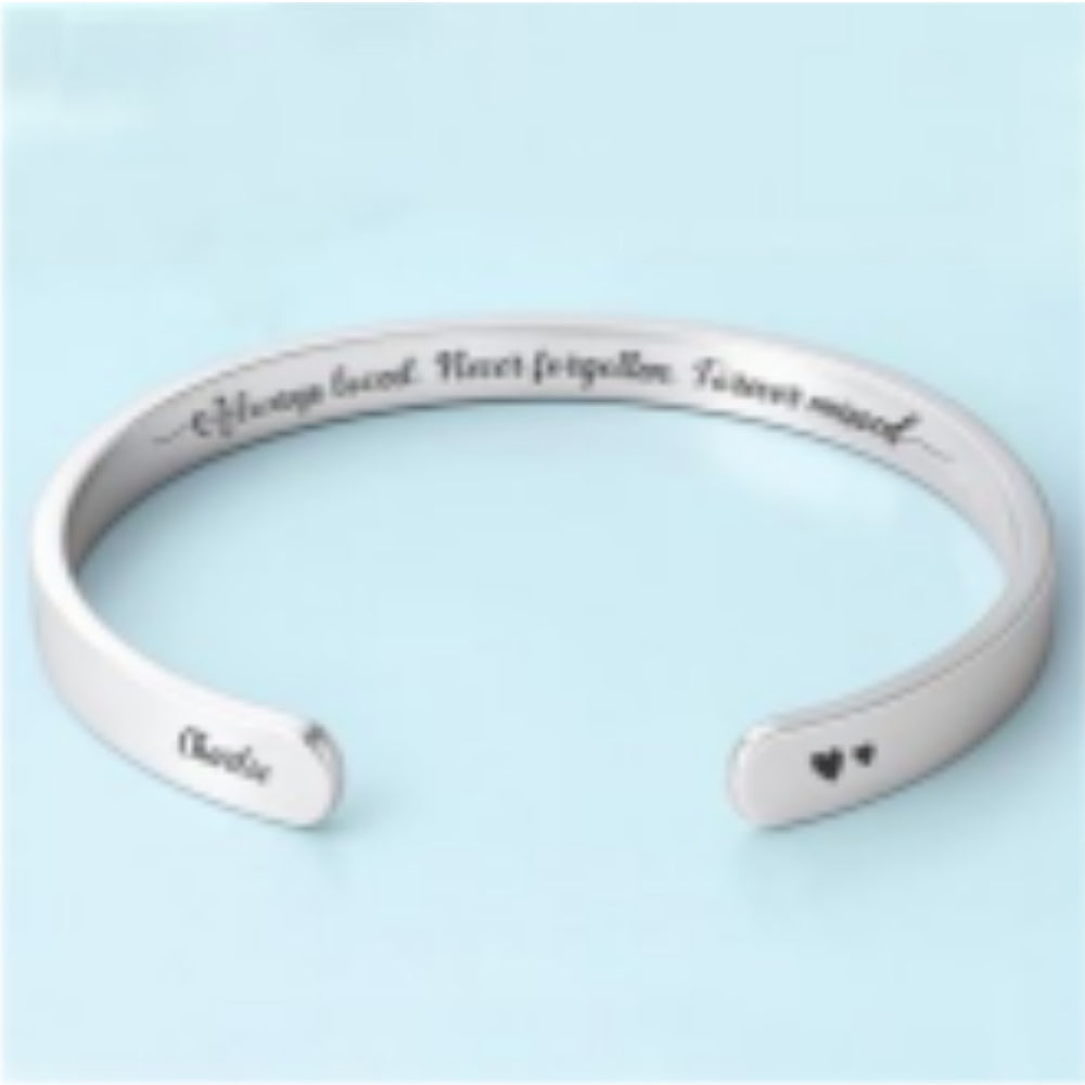 Never Forgotten - Personalized Bracelet Cuff