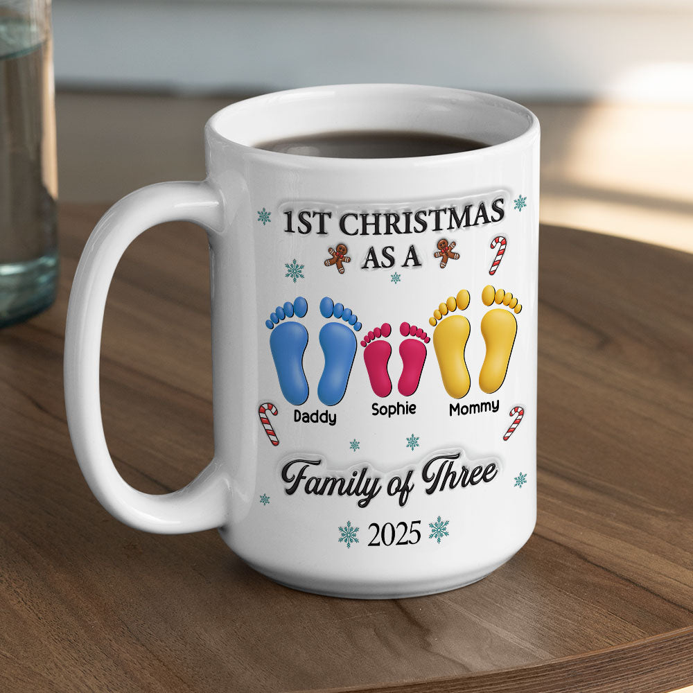 Custom Christmas & Birthday Gift for Daughter • Our First Christmas - Personalized 3D Effect Coffee Mug