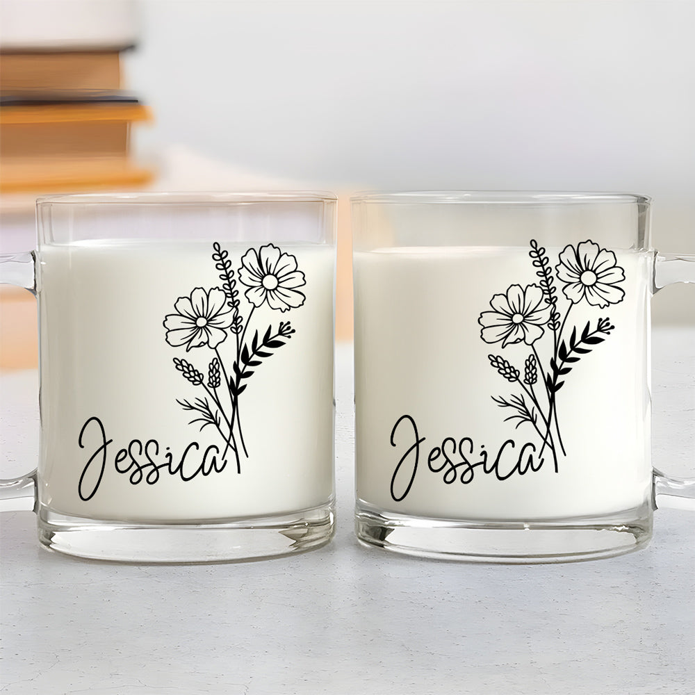 Custom Best Friend, Christmas & Birthday Friendship Keepsake Gift • Live Life In Full Bloom - Personalized Glass Mug