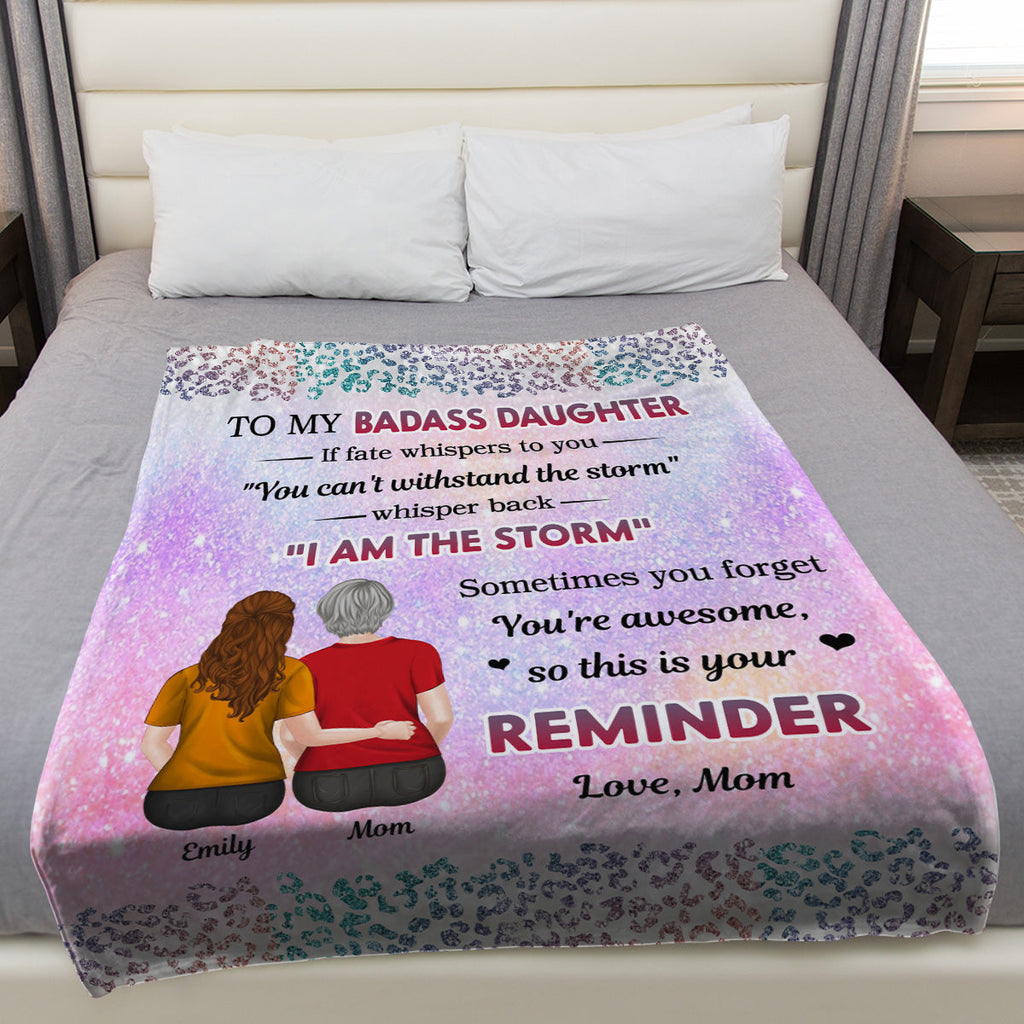 From Mom To Badass Daughter - Personalized Fleece Blanket