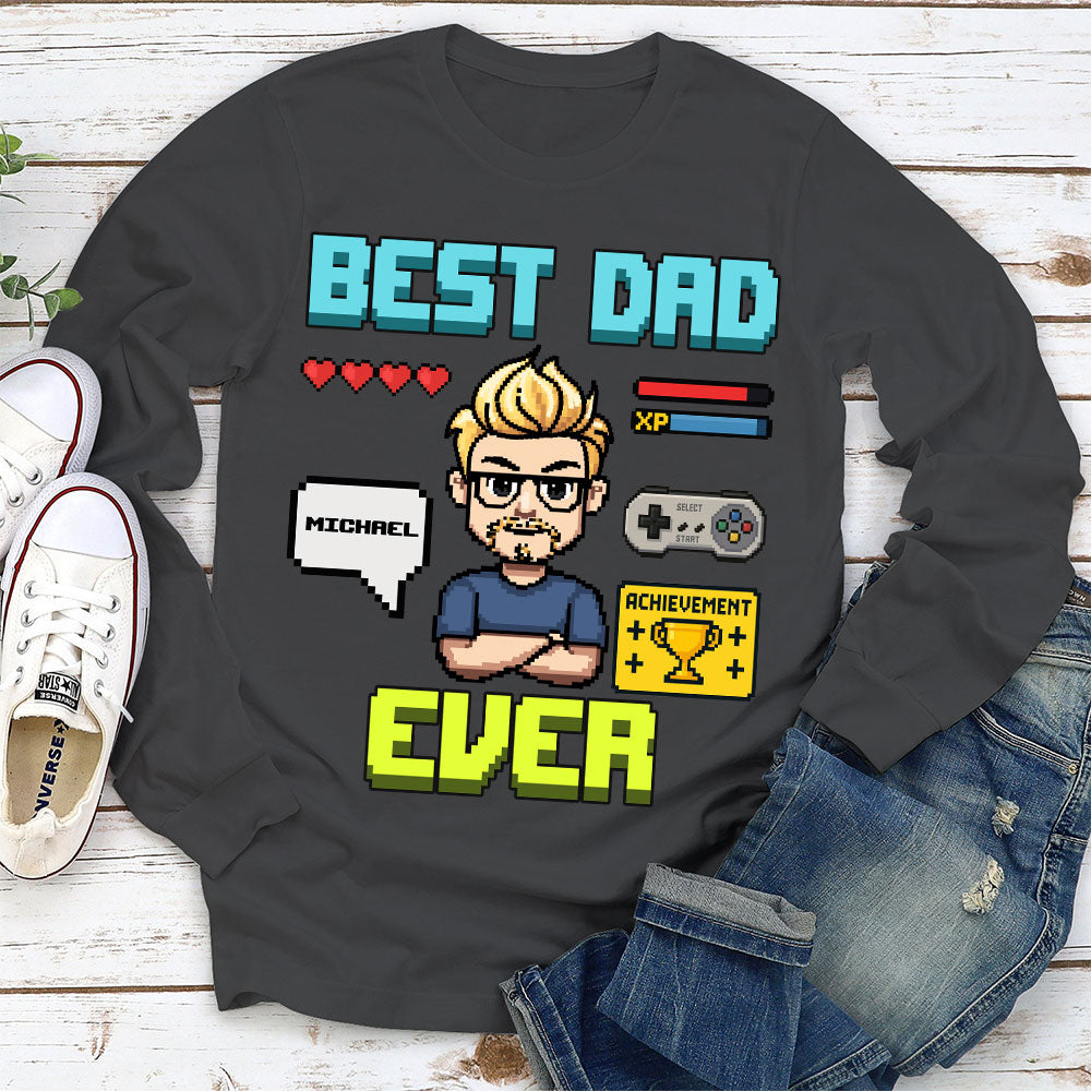 Custom Father's Day, Special Gift for Dad & Grandpa • Gamer Dad Level Up - Personalized Shirt