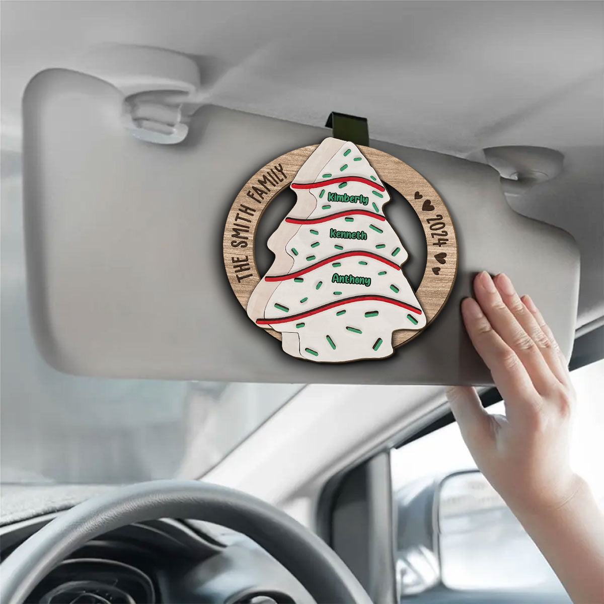 Oh Family Tree Cake - Personalized Car Visor Clip