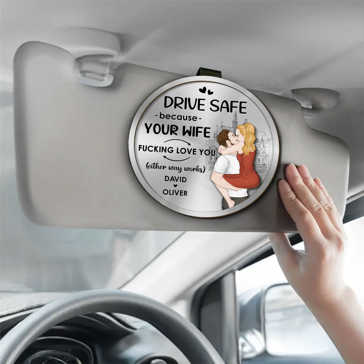 Either Way Works - Personalized Car Visor Clip