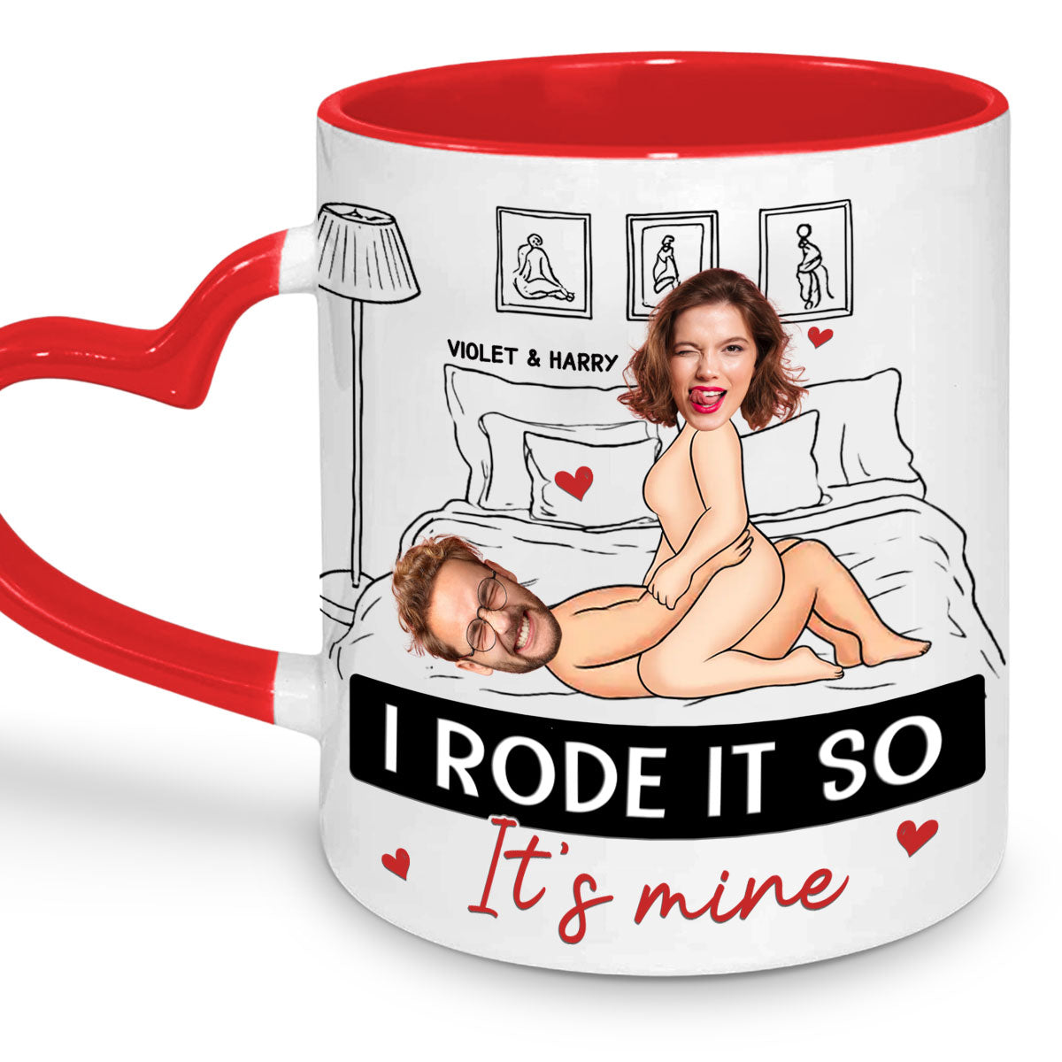 Custom Photo Anniversary Keepsake Gifts For Couple • I Rode It So It Is Mine Photo - Personalized Heart Handle Mug