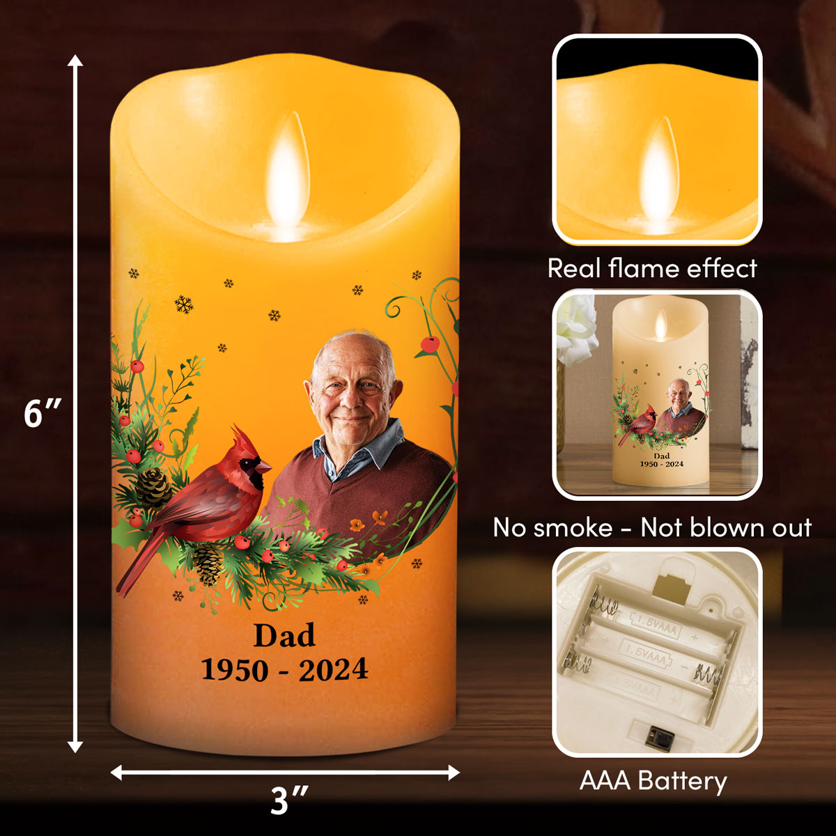 Christmas In Heaven Empty Chair - Personalized LED Candle