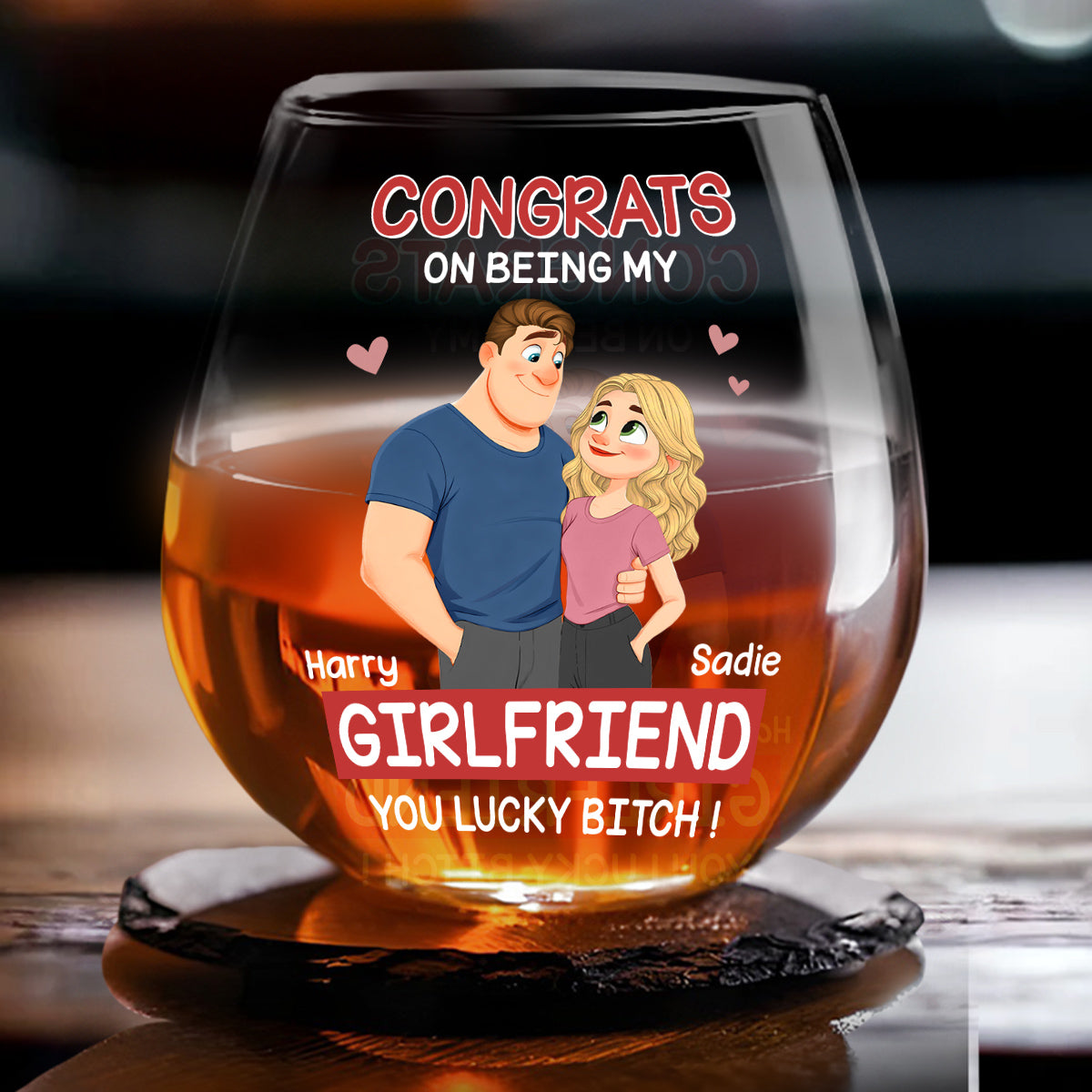 Love Is You - Personalized Wine Glass