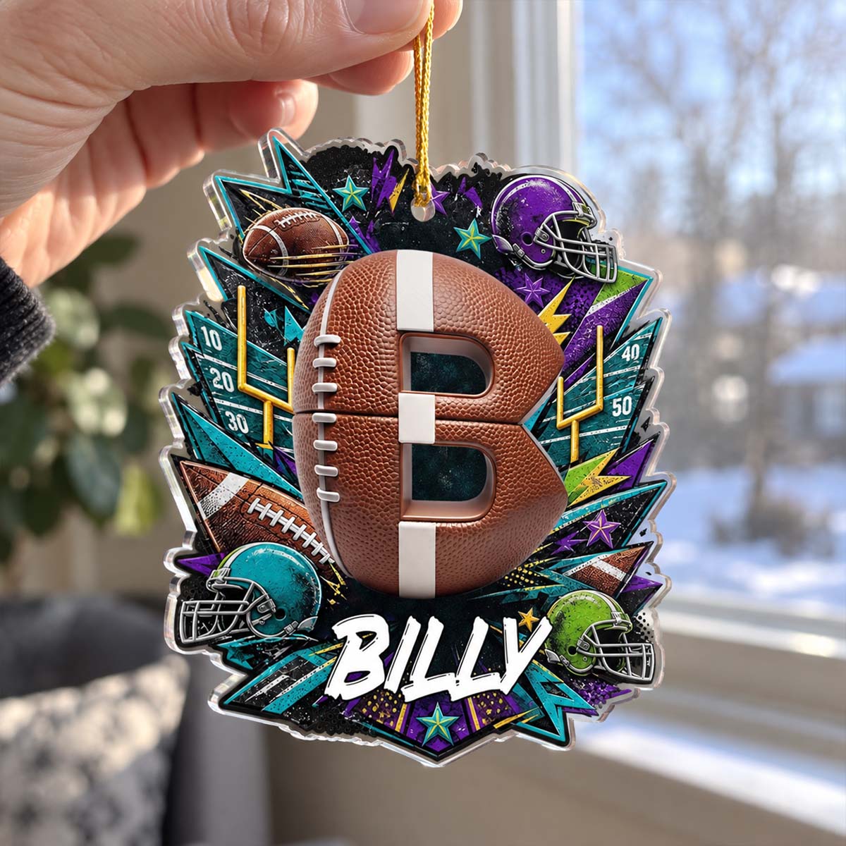 Custom Family Ornament, Christmas Gift for Family Members •  Game Day Star - Personalized Acrylic Ornament