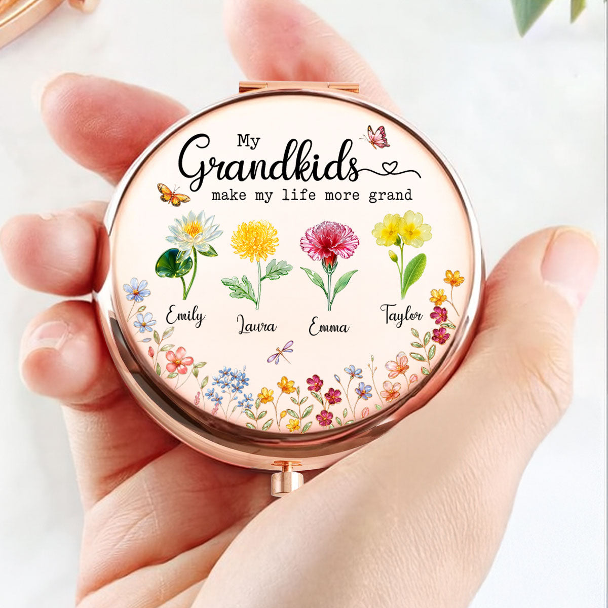 Make Life More Grand With Lovely Kids - Personalized Compact Mirror