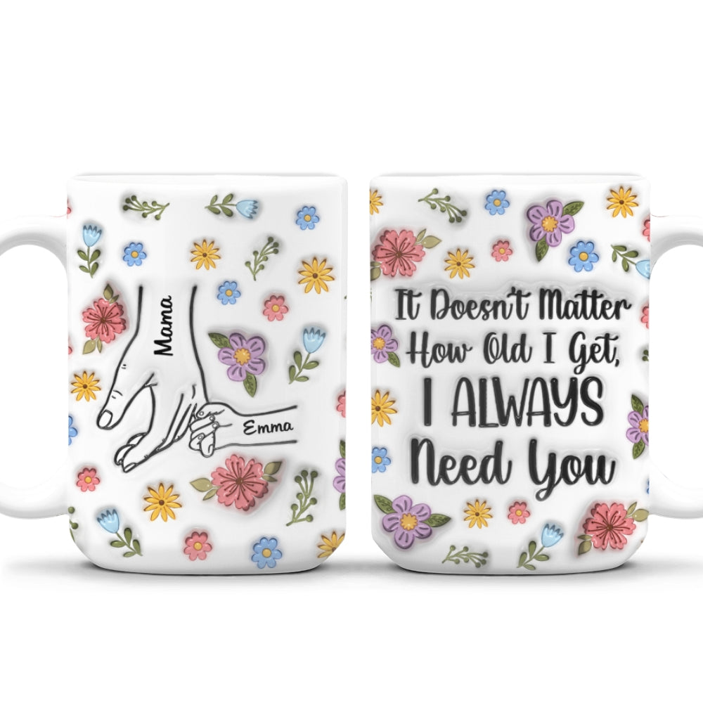 Custom Christmas & Birthday Gift for Mom • I Always Need You Version 2 - Personalized 3D Inflated Effect Coffee Mug