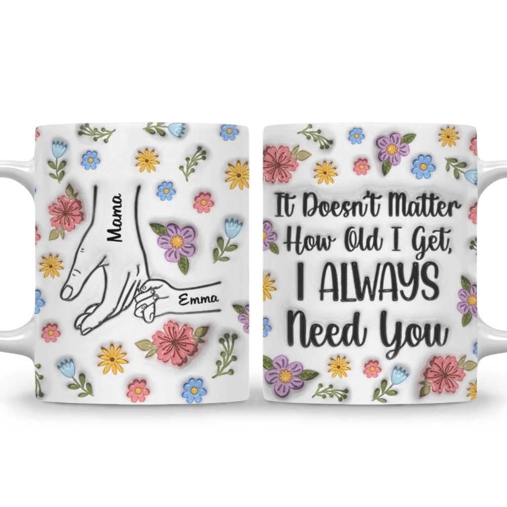 Custom Christmas & Birthday Gift for Mom • I Always Need You Version 2 - Personalized 3D Inflated Effect Coffee Mug