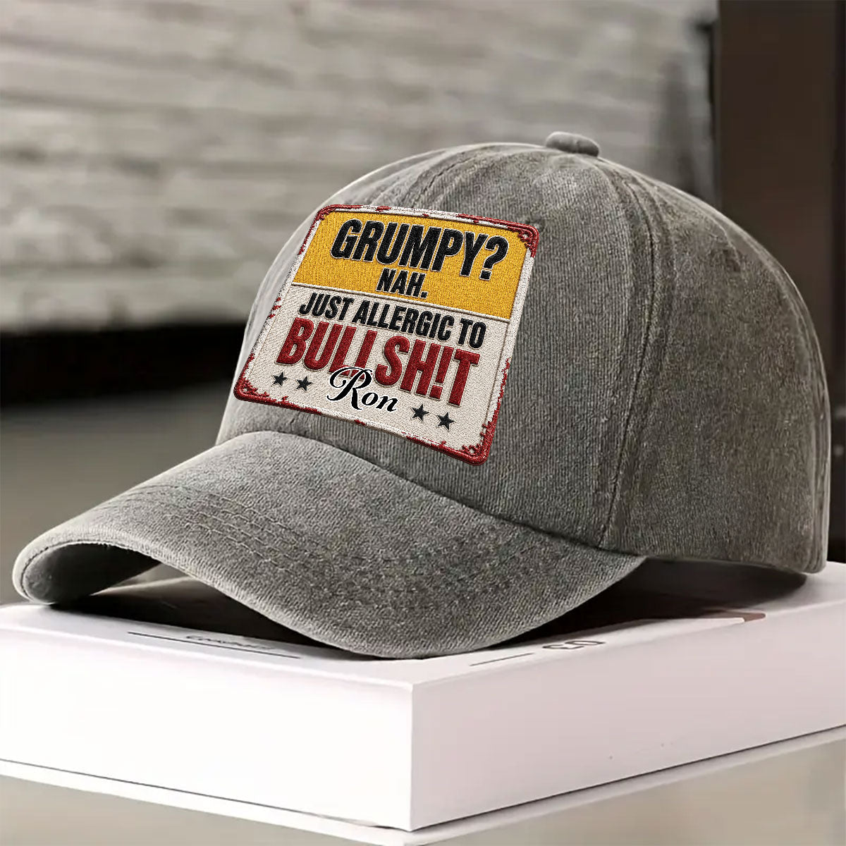 Allergic To All Of Them - Personalized 3D Effect Vintage Washed Denim Cap