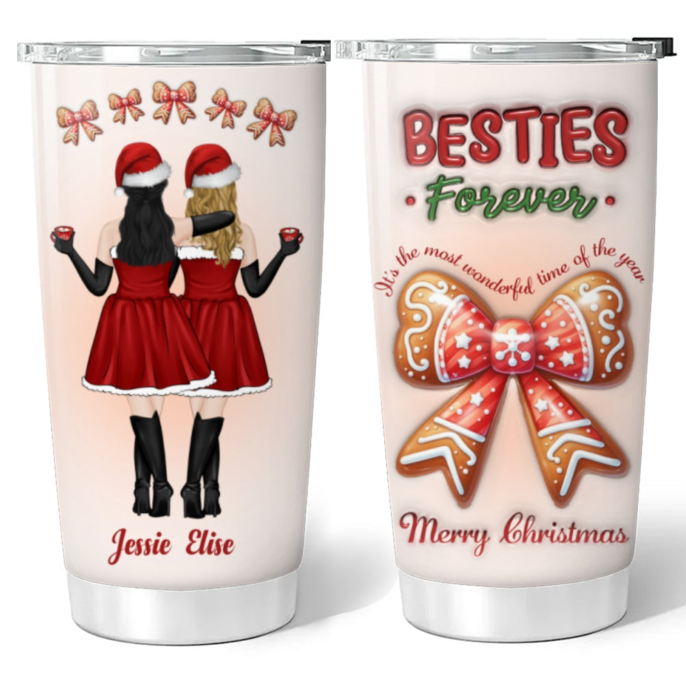Custom Christmas Birthday Gifts For Best Friend • Wonderful Time - Personalized 3D Inflated Effect Tumbler