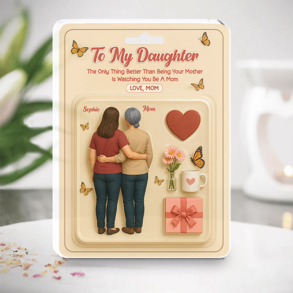 Custom Family Decor, Christmas Birthday Family Keepsake • To My Daughter From Mom - Personalized Acrylic Plaque