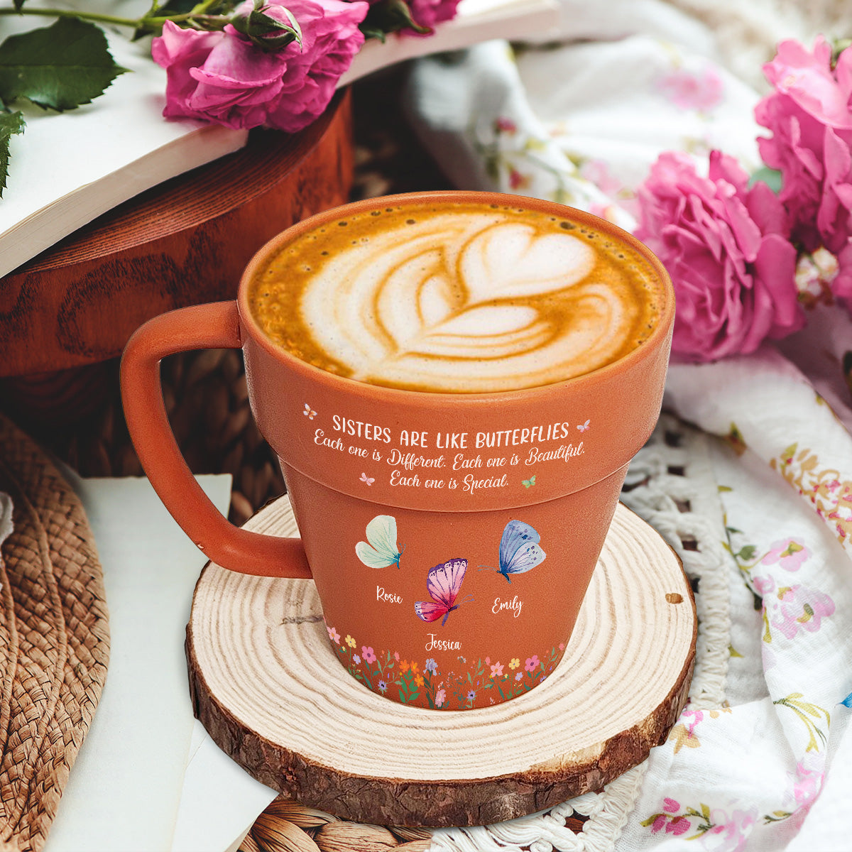 Custom Christmas & Birthday Gift For Sister • Sister Are The Gardeners Of Our Souls - Personalized Plant Pot Mug