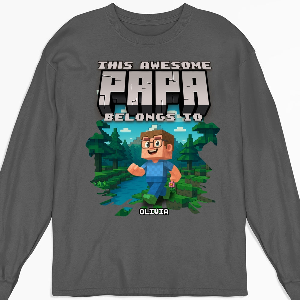 Custom Christmas & Birthday Keepsake Gift • This Awesome Papa Belongs To - Personalized Shirt