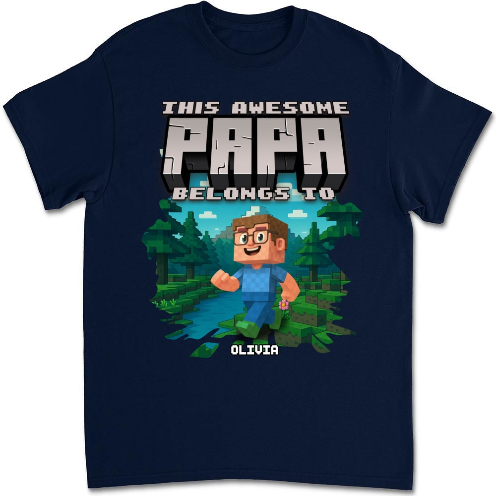 Custom Christmas & Birthday Keepsake Gift • This Awesome Papa Belongs To - Personalized Shirt