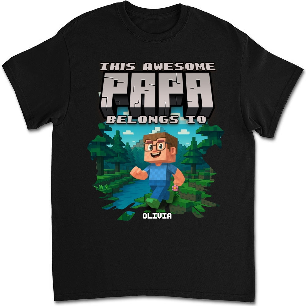 Custom Christmas & Birthday Keepsake Gift • This Awesome Papa Belongs To - Personalized Shirt