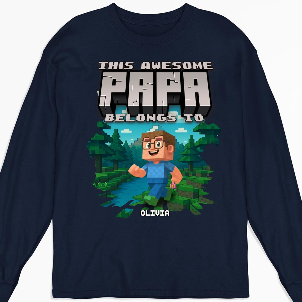 Custom Christmas & Birthday Keepsake Gift • This Awesome Papa Belongs To - Personalized Shirt