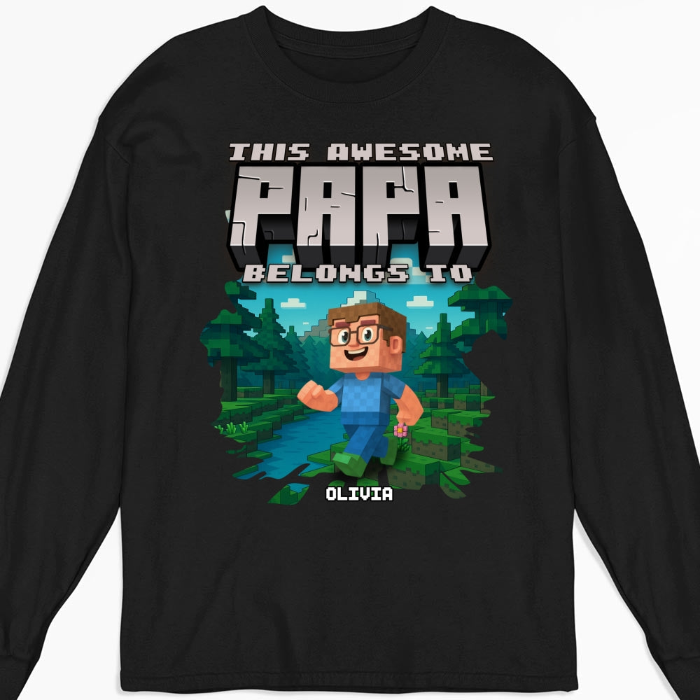 Custom Christmas & Birthday Keepsake Gift • This Awesome Papa Belongs To - Personalized Shirt