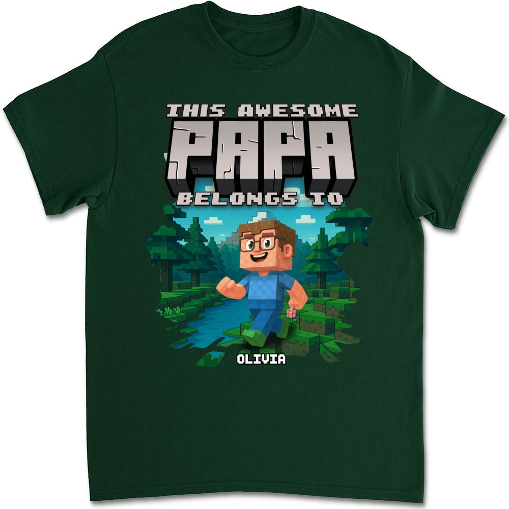 Custom Christmas & Birthday Keepsake Gift • This Awesome Papa Belongs To - Personalized Shirt