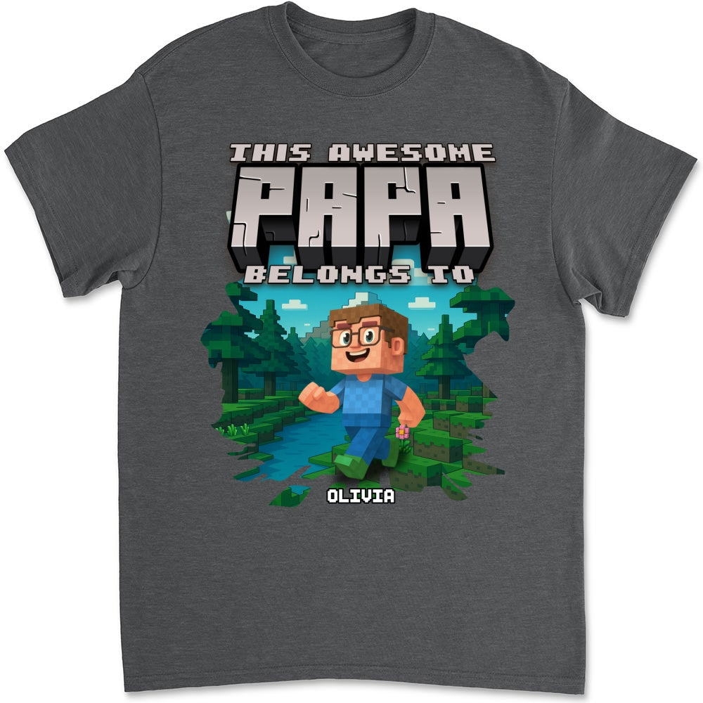 Custom Christmas & Birthday Keepsake Gift • This Awesome Papa Belongs To - Personalized Shirt