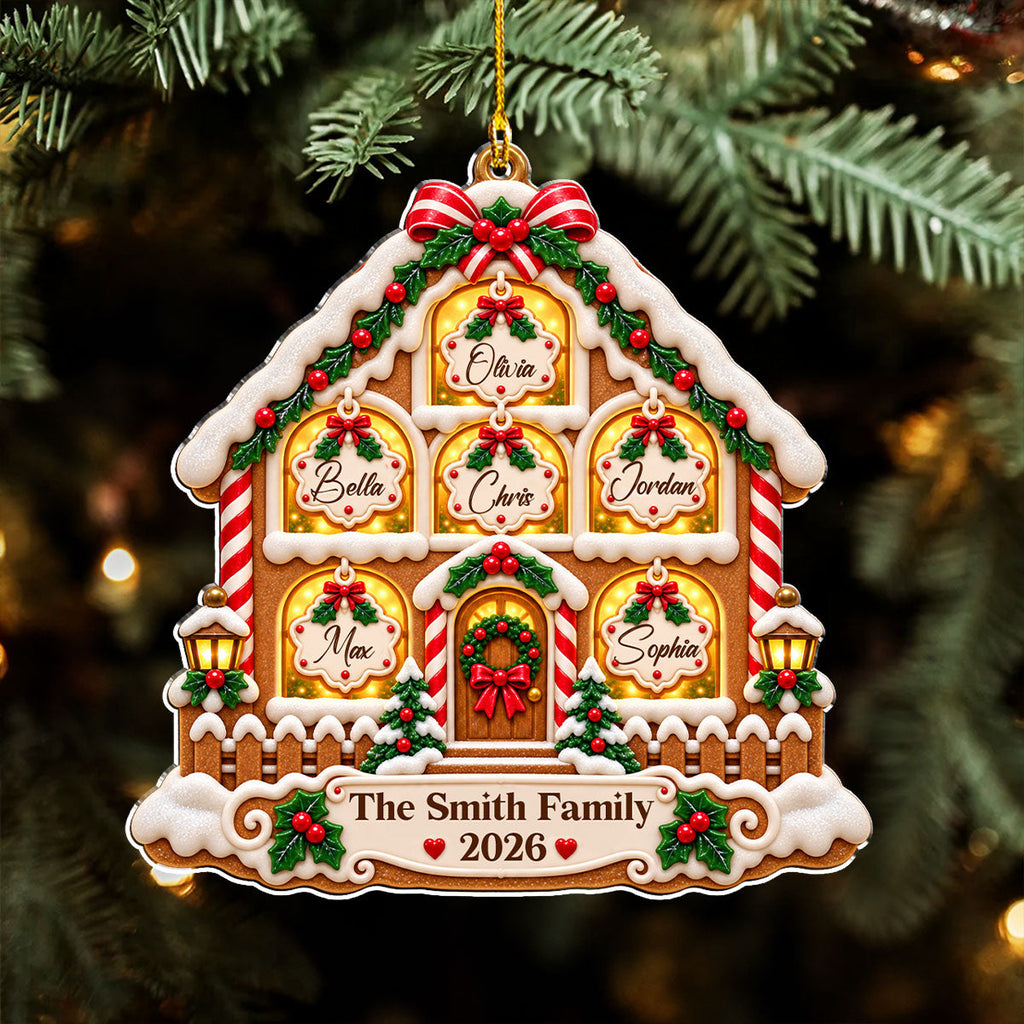 Custom Family Ornament, Christmas Gift for Family Members •  Holiday Window Gallery - Personalized Acrylic Ornament