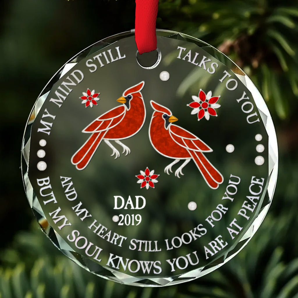 Custom Keepsake Christmas Ornament •  I Miss You But My Soul Knows You Are At Peace - Personalized Glass Ornament