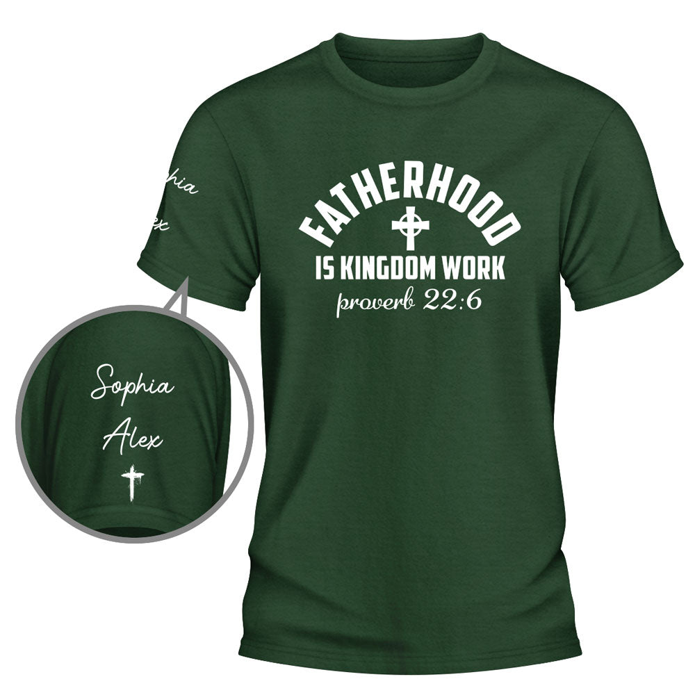 Custom Father's Day, Special Gift for Dad & Grandpa • Fatherhood - Personalized Shirt With Design On Sleeve