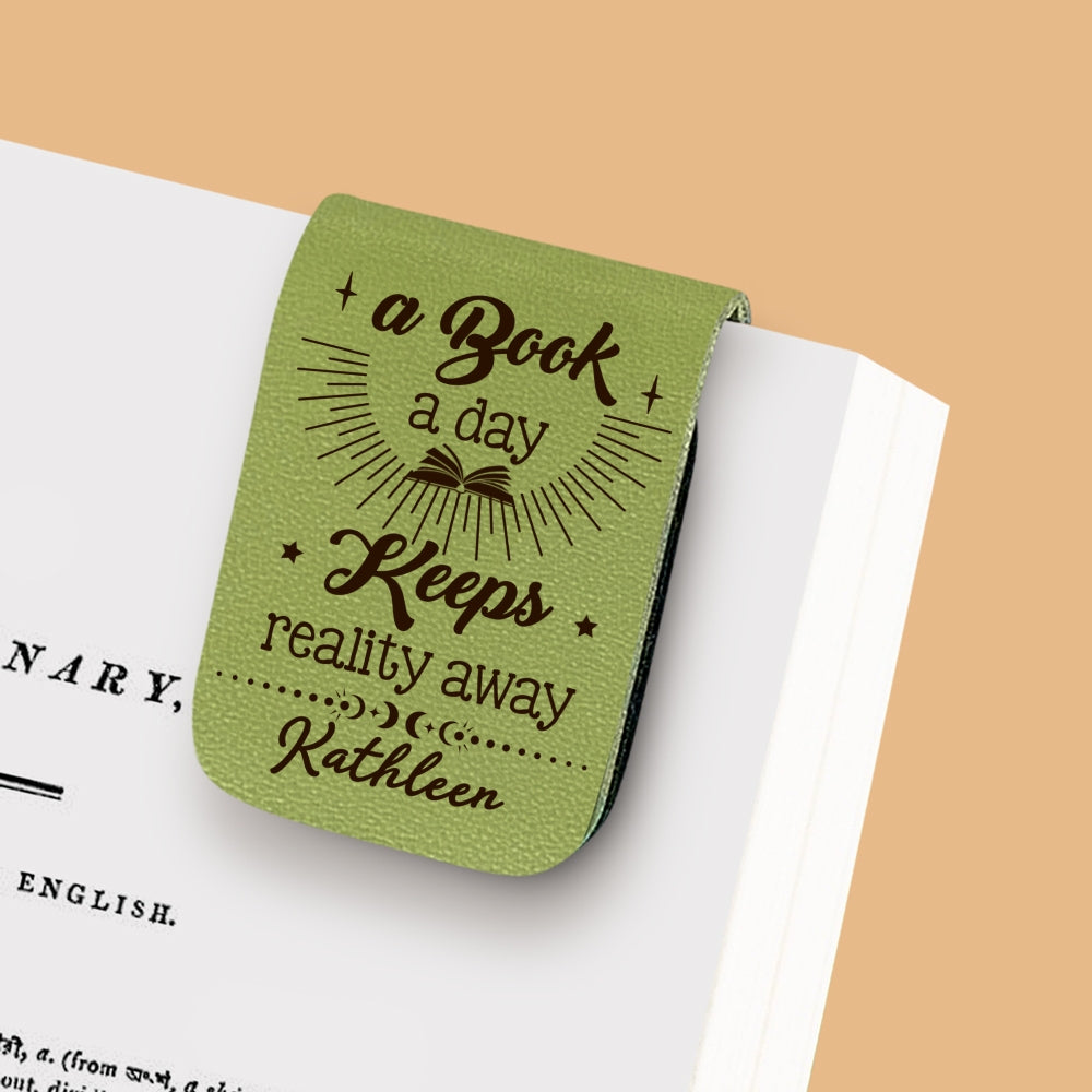 Book Lover - Personalized Leather Bookmark