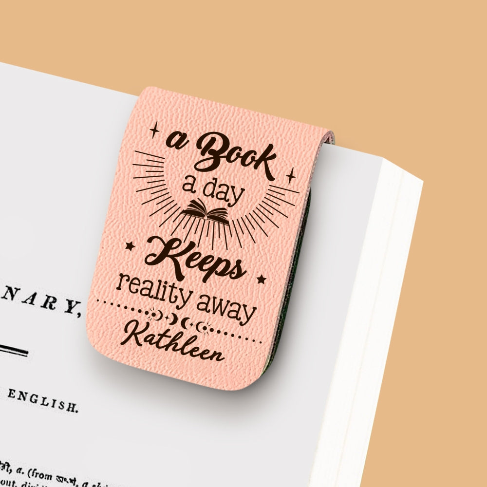 Book Lover - Personalized Leather Bookmark