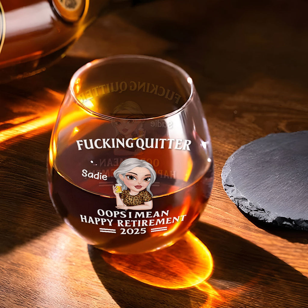 Happy Retirement - Personalized Wine Glass