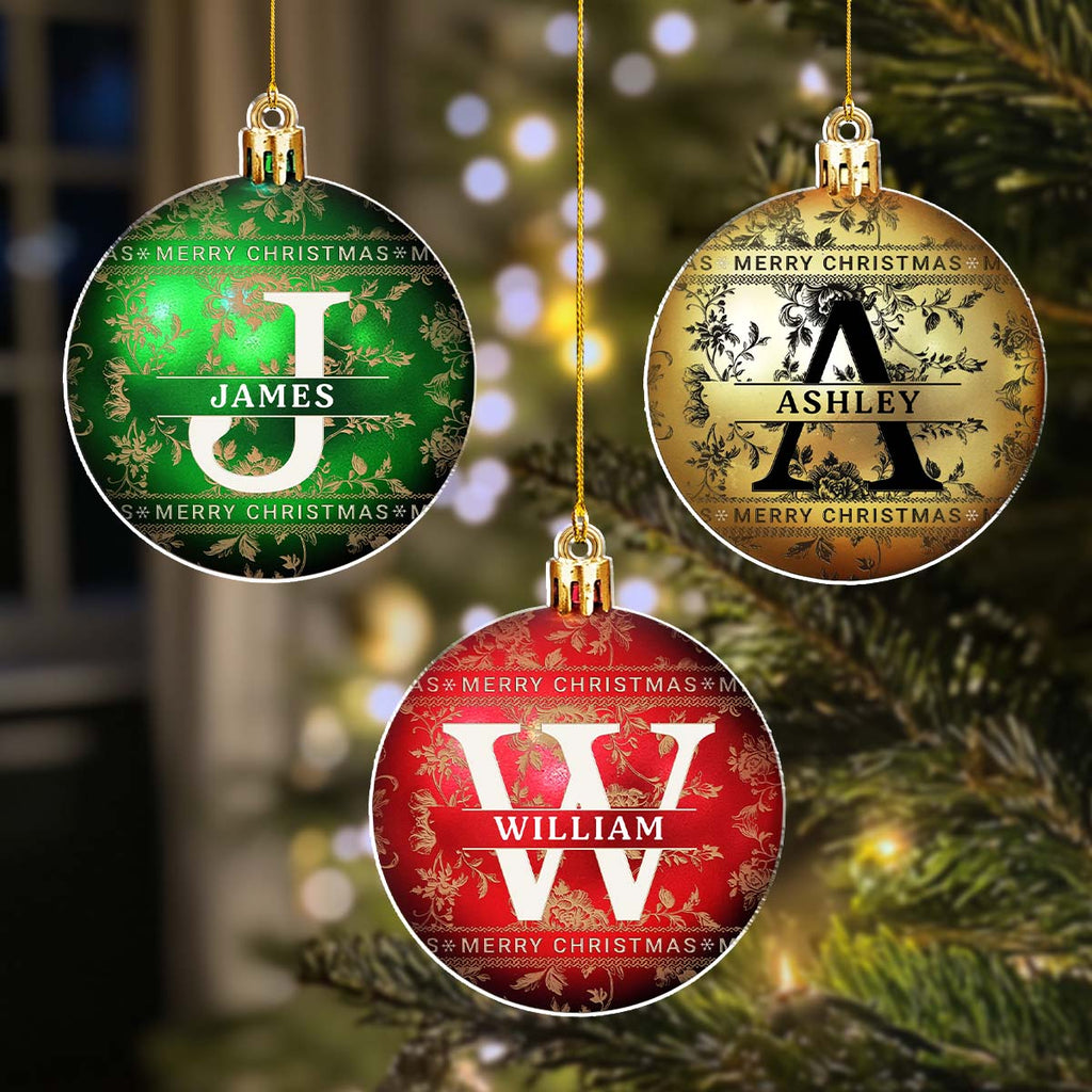 Custom Family Ornament, Christmas Gift for Family Members •  Merry Christmas With Name - Personalized Acrylic Ornament