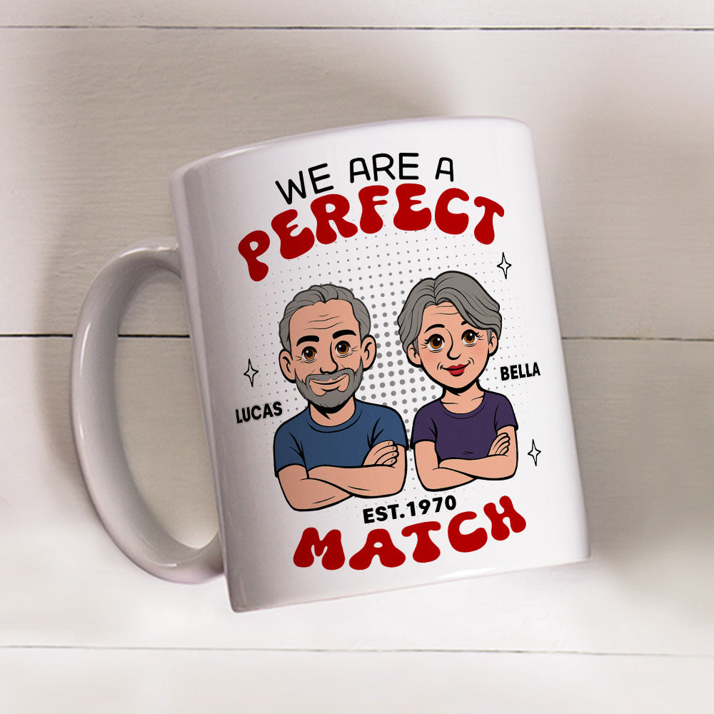 Custom Anniversary Keepsake Gifts For Couple • Perfect Match - Personalized Coffee Mug