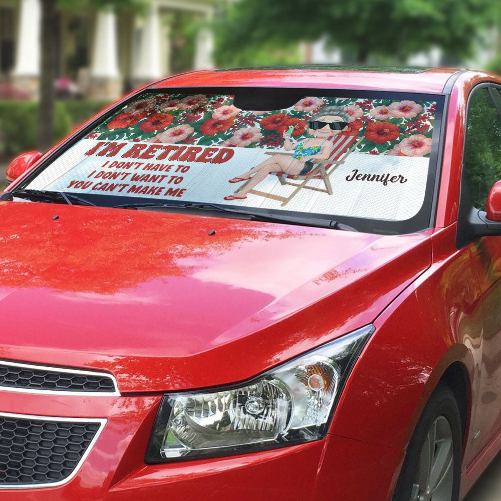 I Am Retired - Personalized Car Sunshade