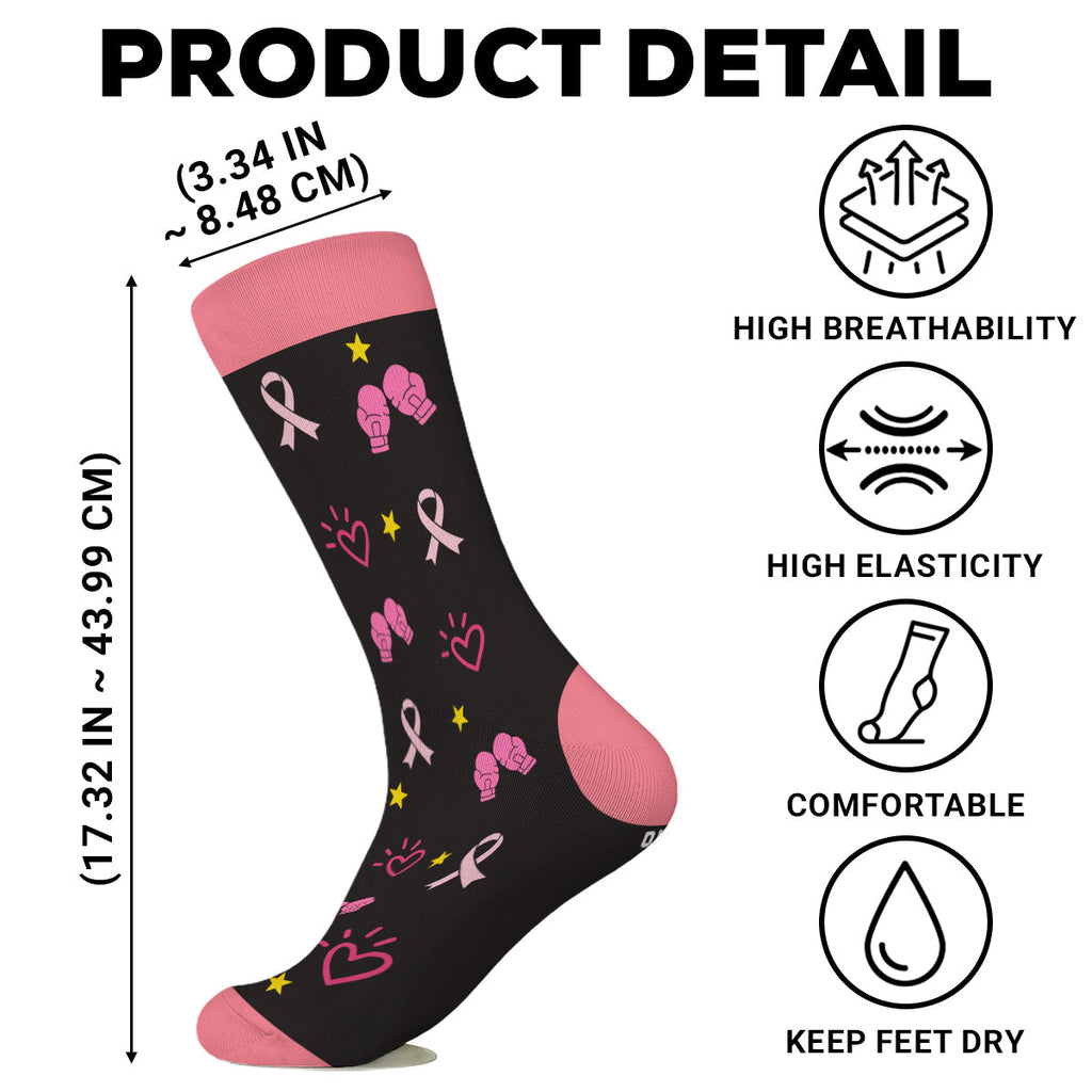 Custom Unique Footwear, Christmas Birthday Gift For Him & Her • Cancer Picked Wrong Woman - Personalized Crew Socks