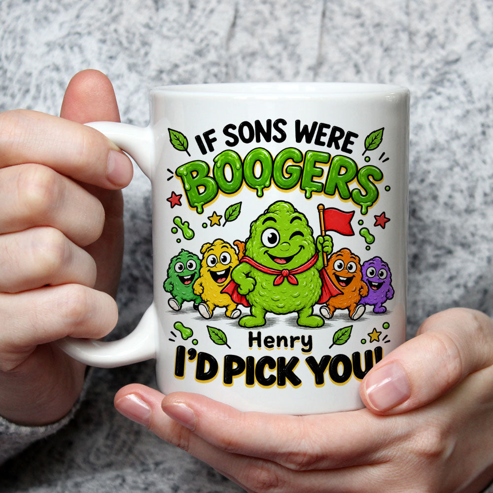 Custom Christmas & Birthday Gift for Son • Booger Pick You - Personalized Coffee Mug