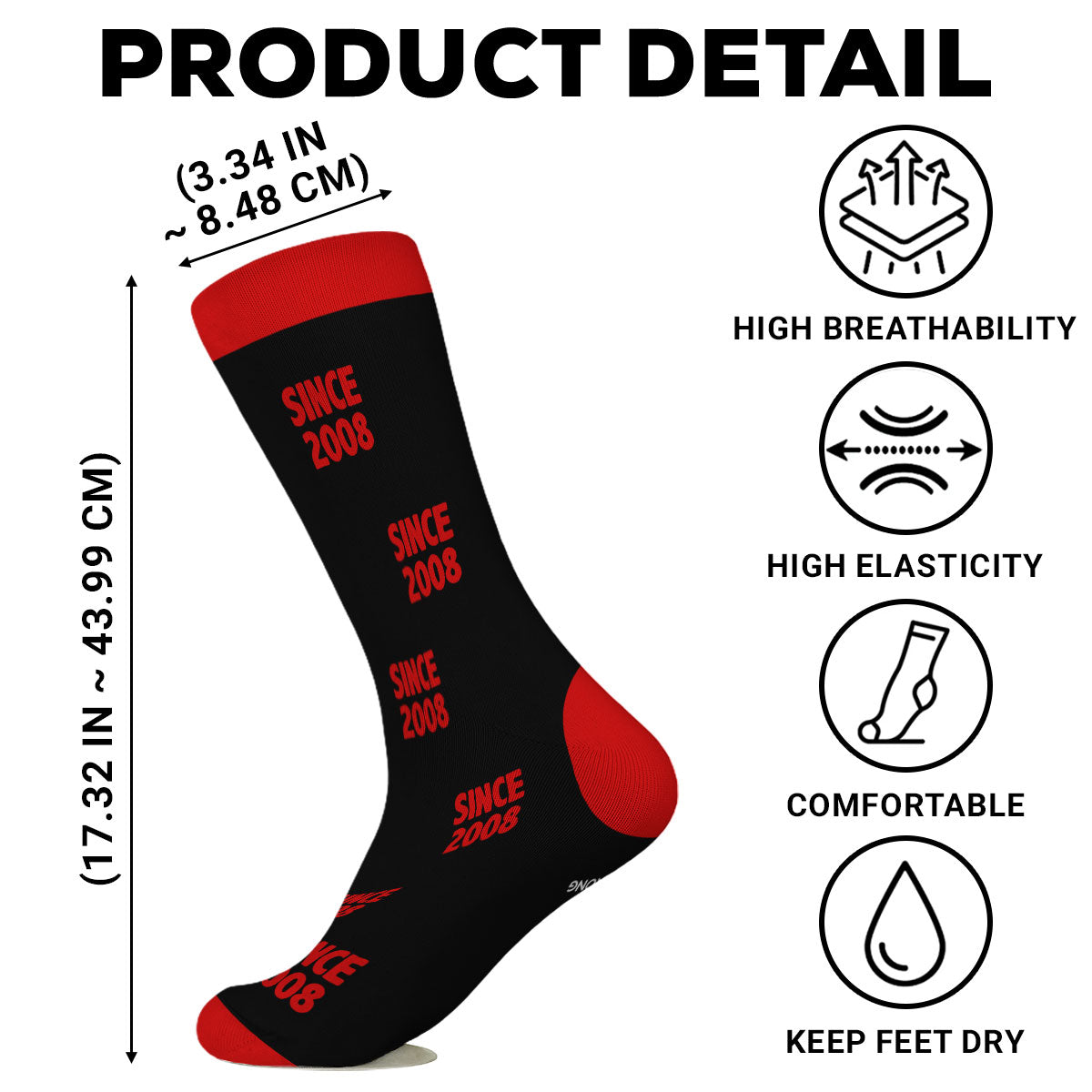 Custom Matching Christmas Gift For Couples, Romantic Anniversary Keepsake • Together Forever - Personalized Crew Socks