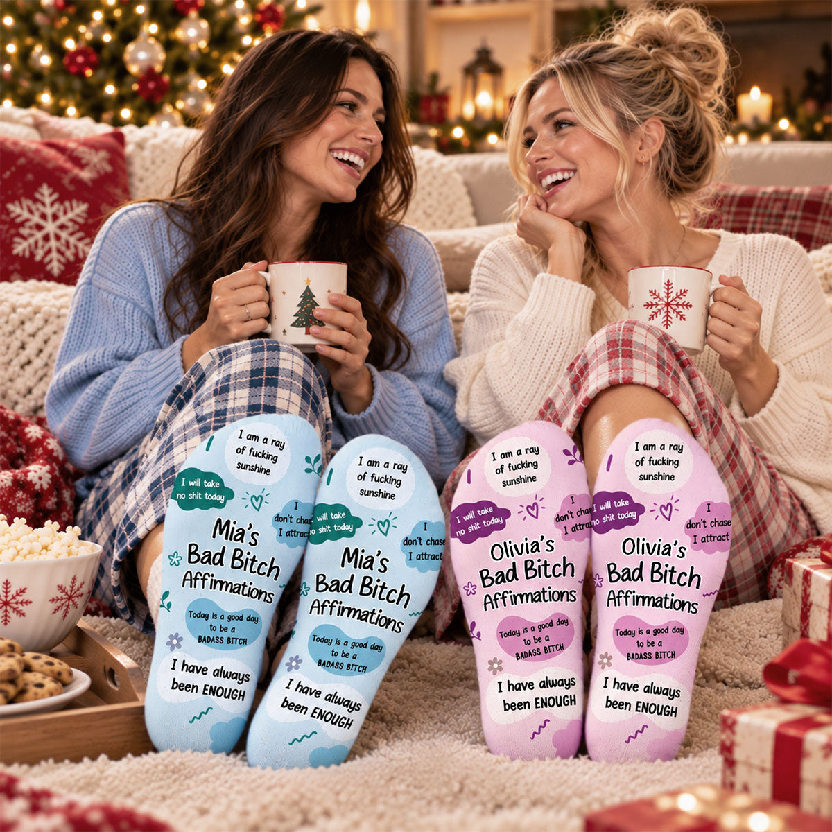 Custom Name Friendship Footwear, Christmas Birthday Gift For Bestie • I Have Always Been Enough - Personalized Crew Socks