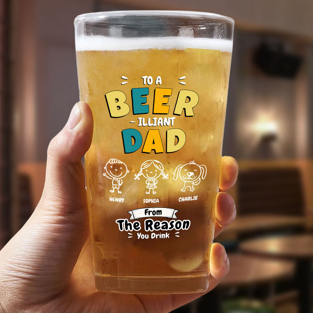 Beerilliant Dad - Personalized Beer Glass