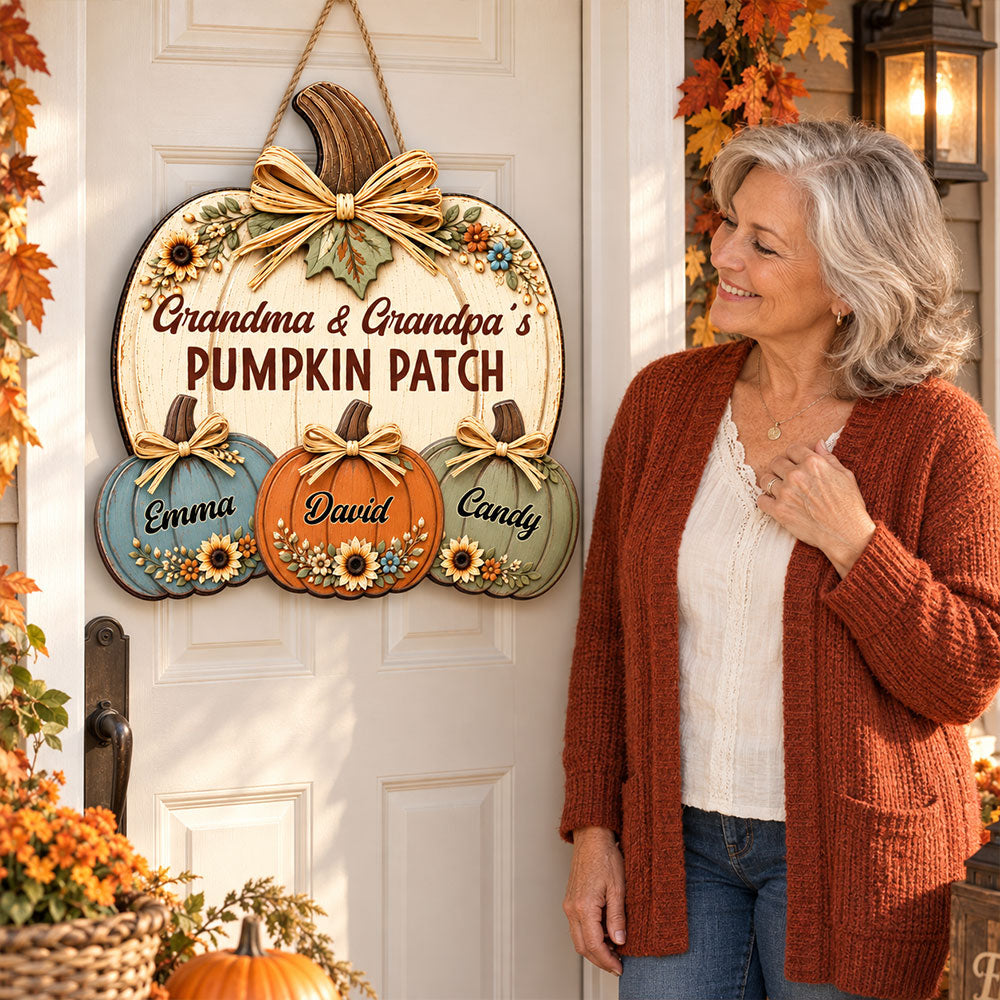 Our Pumpkin Patch Grows Love - Personalized Wood Sign