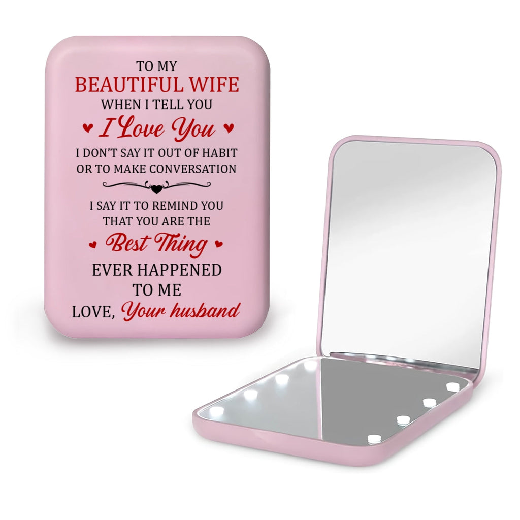 My Beautiful Wife - Personalized LED Pocket Mirror