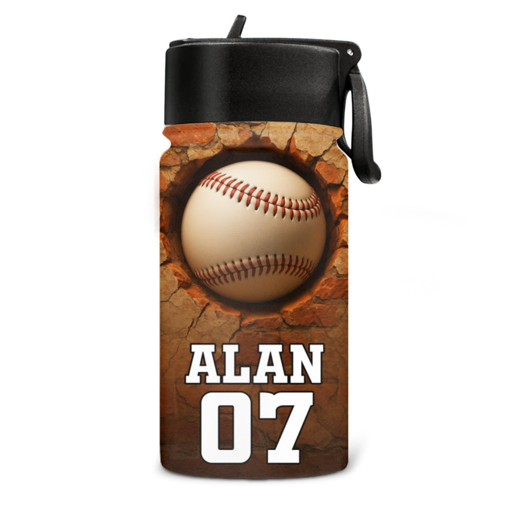 Sport Cracked Hole - Personalized 3D Effect Kids Water Bottle